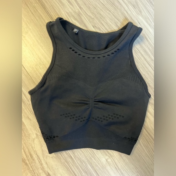 Gymshark Wrap Knit gradient sports bra black size XS - Picture 1 of 3